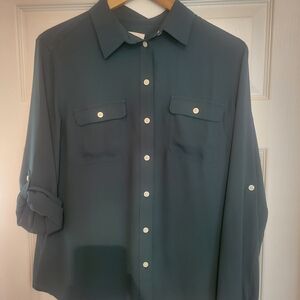 LOFT Hunter Green Long Sleeve Top